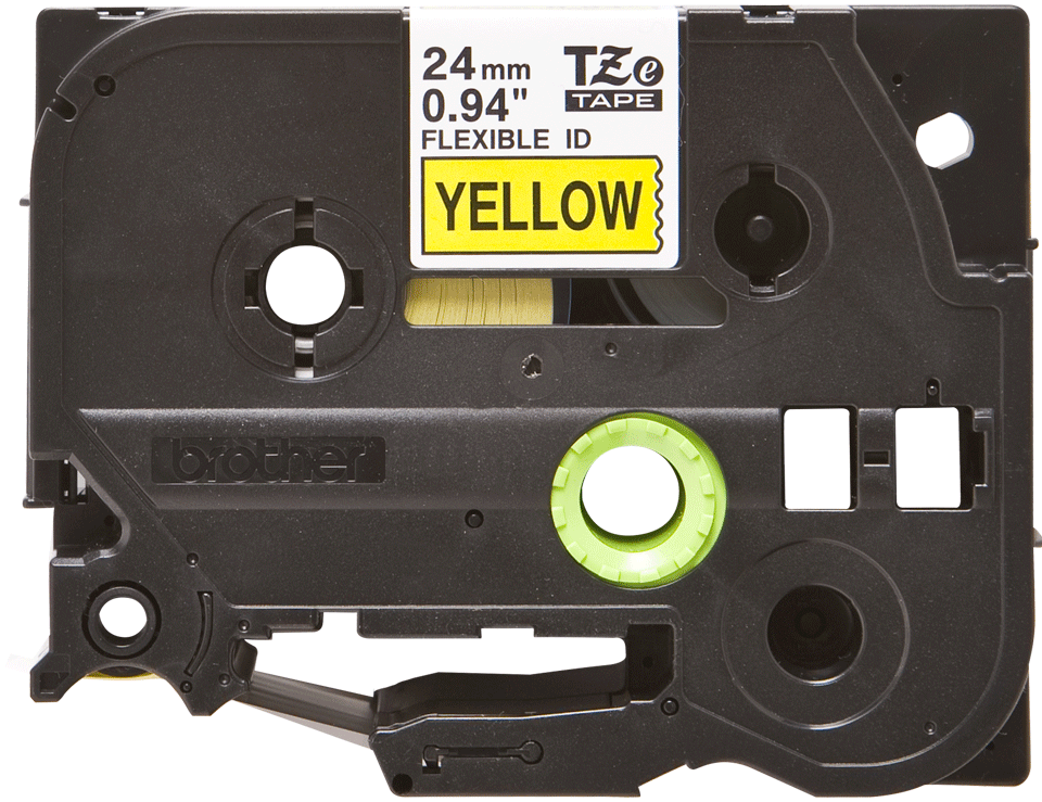 Genuine Brother TZe-FX651 Flexible ID Tape – Black on Yellow, 24mm wide 2